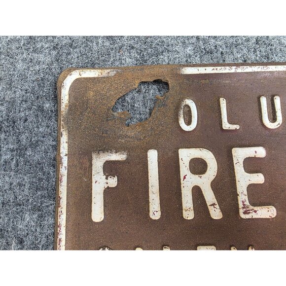 Volunteer Fire Dept License Plate Sign Salem Twp Co. 1 Vintage Rusted OH Monroe - Picture 3 of 10